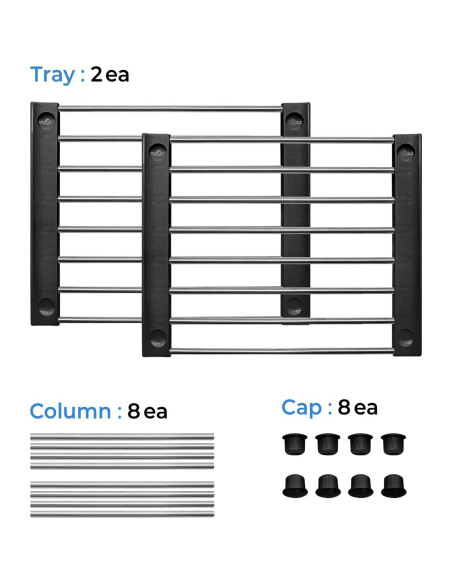 Estante Organizador Carrotez, 2 Estantes Apilables Negro 19.81x15.24x22.86 cm