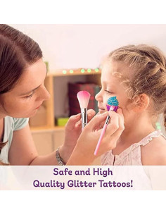 Kit de Tatuajes Temporales de Brillo Wxfhtda - 36 Colores y 187 Plantillas 2