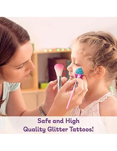 Kit de Tatuajes Temporales de Brillo Wxfhtda - 36 Colores y 187 Plantillas