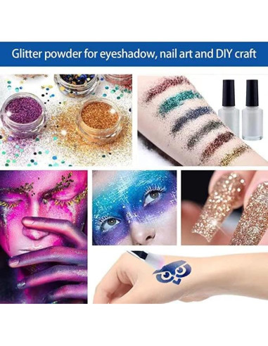 Kit de Tatuajes Temporales de Brillo Wxfhtda - 36 Colores y 187 Plantillas