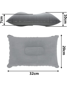 Paquete de 2 Almohadas Inflables CaoXiong Grises 34.5x24 cm 2