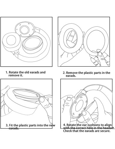 Almohadillas de Reemplazo XRHTONG para Auriculares OneOdio A70 A71 - Cuero y Espuma