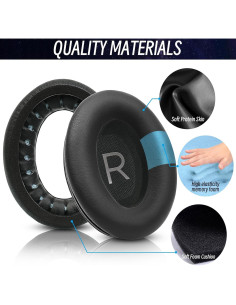 Almohadillas de Reemplazo QKIIP para Bose QC45 y QC SE - Negro 2