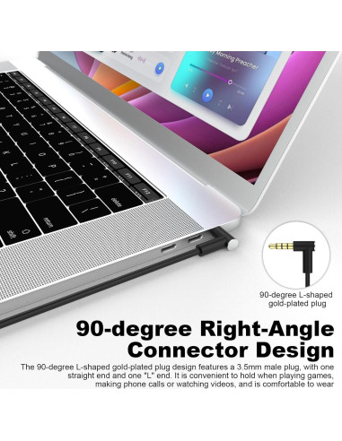 Cable de Audio Toxaoii 3.5mm para Auriculares Beats y Sony 1.4M