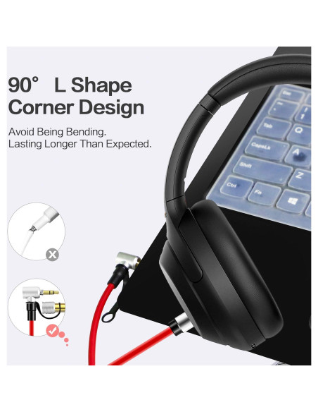 Cable de Extensión de Audio Rojo 3.5mm Inovat para Auriculares Beats