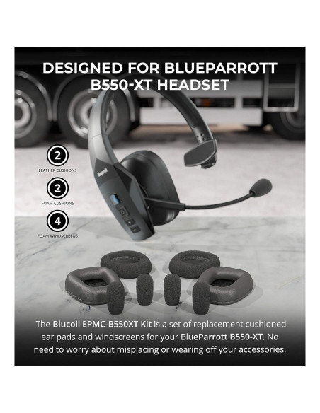 Kit de Almohadillas y Filtros Blucoil EPMC-B550XT para Auriculares BlueParrott B550-XT