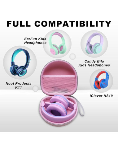 Funda Universal para Auriculares Niños DR-AMIU Rosa 17.3x16.8cm