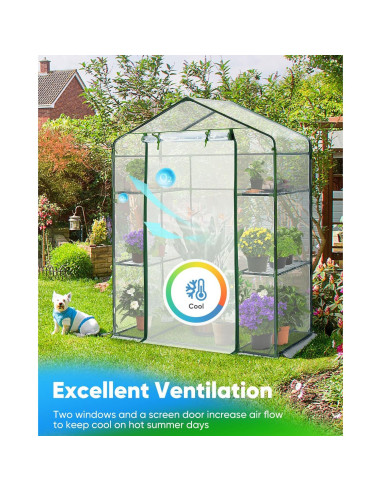 Invernadero Quictent Mini 1.45x0.74x1.96 m con Puerta Malla