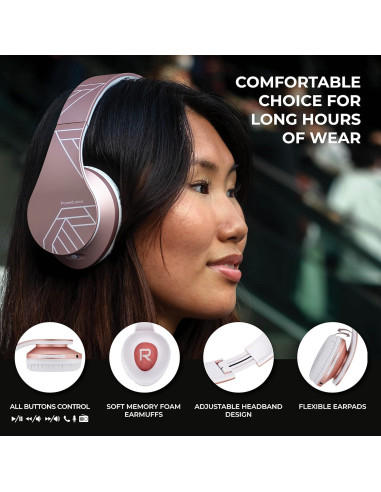 Auriculares Inalámbricos PowerLocus P2 - 1 Roja y 1 Rosa/Dorado