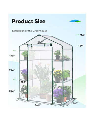 Invernadero Quictent Mini 1.45x0.74x1.96 m con Puerta Malla