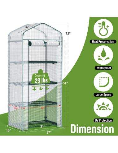 Invernadero Mini WORKPRO 4 Niveles 68.58x48.26x160 cm