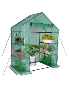 Invernadero Portátil Scool 142x76x193 cm Verde para Jardín