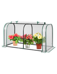 Invernadero Mini Portátil Happygrill 118x55x60 cm Blanco