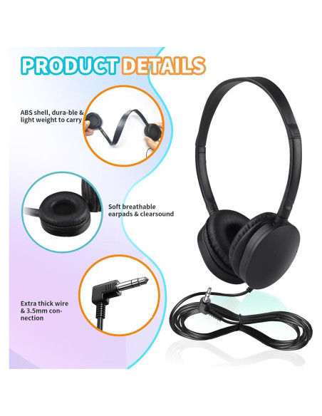 Auriculares para Niños ZHENWAY 25 Unidades 003 Negros
