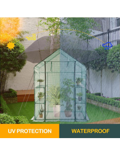 Invernadero Portátil Scool 142x76x193 cm Verde para Jardín 2