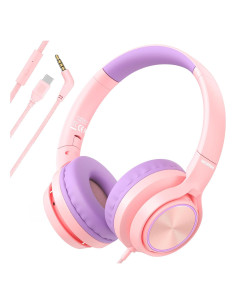 Auriculares INFURTURE CH5 USB C/3.5mm para Niños Rosa