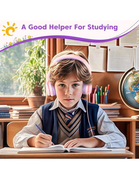 Auriculares INFURTURE CH5 USB C/3.5mm para Niños Rosa