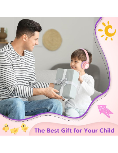 Auriculares INFURTURE CH5 USB C/3.5mm para Niños Rosa