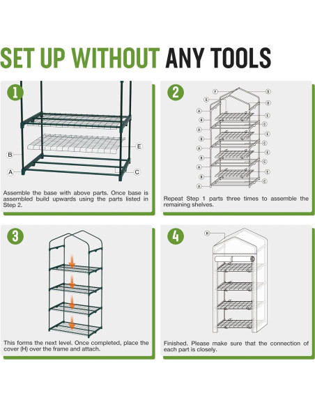 Invernadero Mini WORKPRO 4 Niveles 68.58x48.26x160 cm