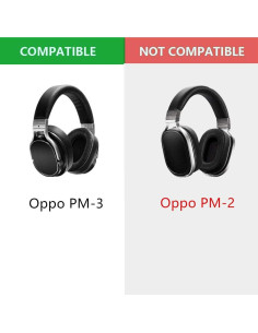 Almohadillas de Reemplazo para Auriculares Oppo PM-3 - Cuero Negro 2