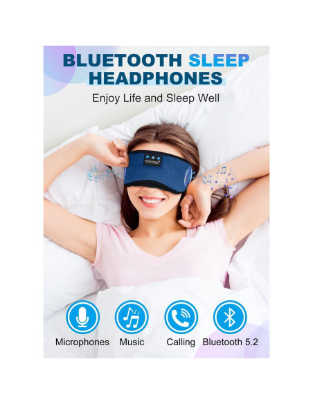Auriculares para dormir TOPOINT Bluetooth 5.2, máscara de sueño