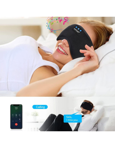 Auriculares para dormir TOPOINT Bluetooth 5.2, máscara de sueño