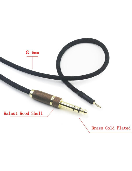 Cable de audio de reemplazo NewFantasia 2m para Sennheiser