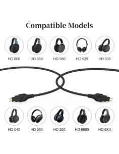 Cable de Reemplazo HD650 Gneinour 2m para Auriculares Sennheiser 2