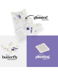 Juego de 24 Mariposas Moradas Seed Bloom con Semillas de Flores 2