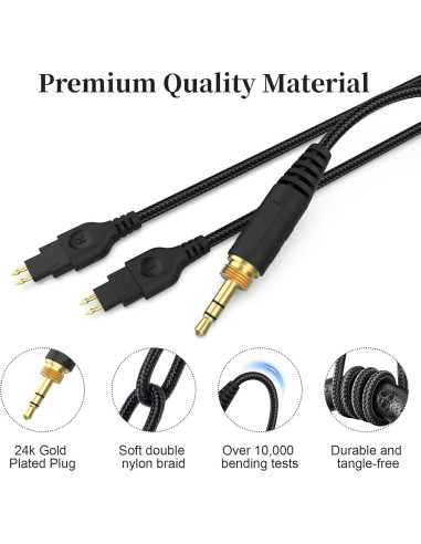 Cable de Reemplazo HD650 Gneinour 2m para Auriculares Sennheiser