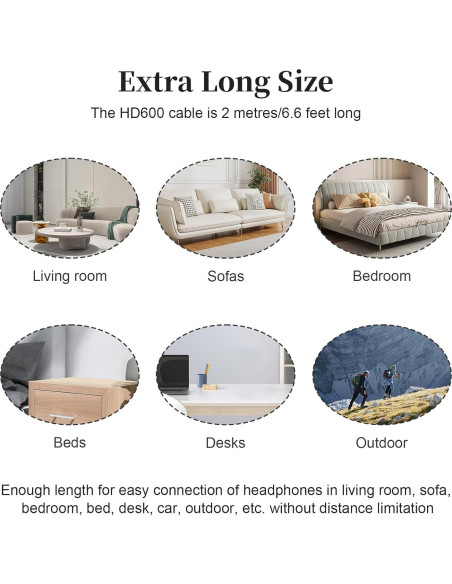 Cable de Reemplazo HD650 Gneinour 2m para Auriculares Sennheiser Cable de Reemplazo HD650 Gneinour 2m para Auriculares Sennheiser