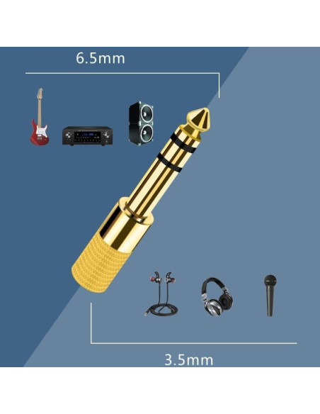 Cable de extensión de audio 3.5mm Auhsuxo con adaptador 6.35mm