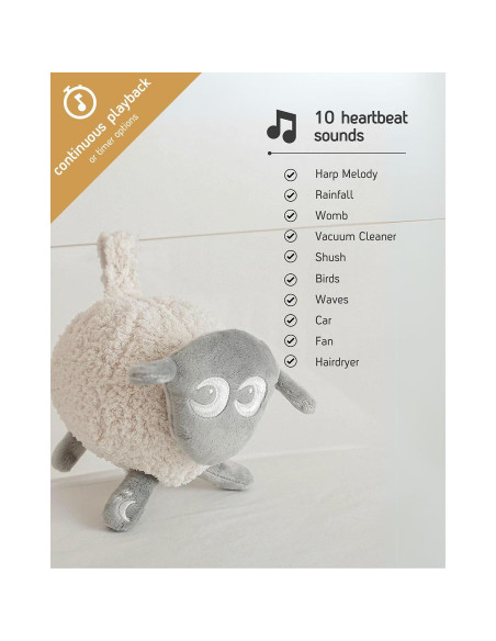 Ewan Deluxe Máquina de Sonido Blanco para Bebés Gris - Sensor Llanto