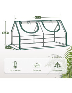 Invernadero Mini Portátil TianC Beauty 120x67x67 cm PVC Doble Puerta 2