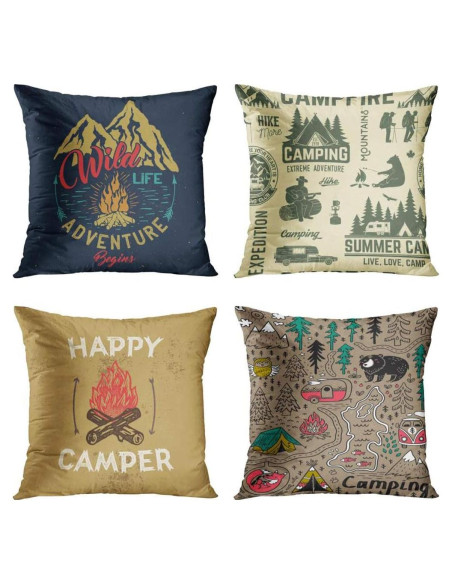 Conjunto de 4 Fundas de Cojín Emvency Vintage 40x40 cm