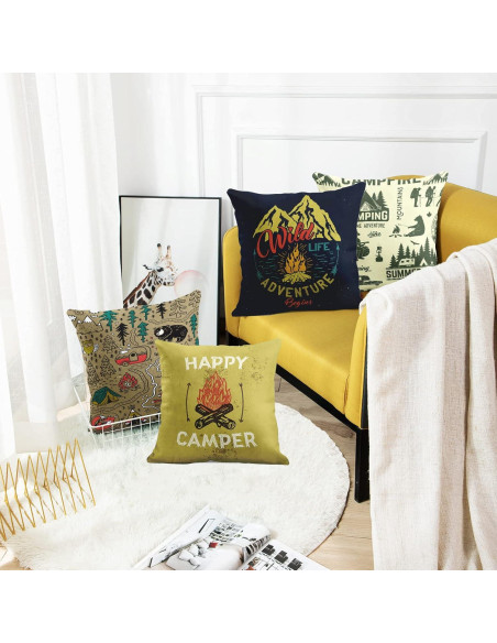 Conjunto de 4 Fundas de Cojín Emvency Vintage 40x40 cm