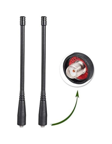 Antena Bingfu VHF UHF 136-470MHz 3dBi SMA Femenina Paquete de 2