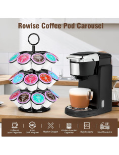 Soporte para cápsulas de café ROWISE 27 unidades giratorio 360 2