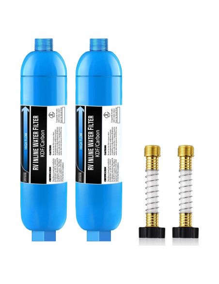 Filtro de Agua Inline Lifefilter RV - Paquete de 2, Reduce Cloro y Olores
