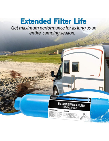 Filtro de Agua Inline Lifefilter RV - Paquete de 2, Reduce Cloro y Olores