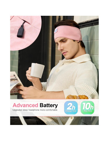 Auriculares Bluetooth para dormir Perytong diadema elástica