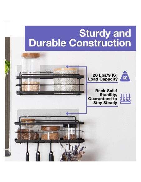 Caddy de Ducha KINCMAX 2 Pack Adhesivos Impermeables 30cm