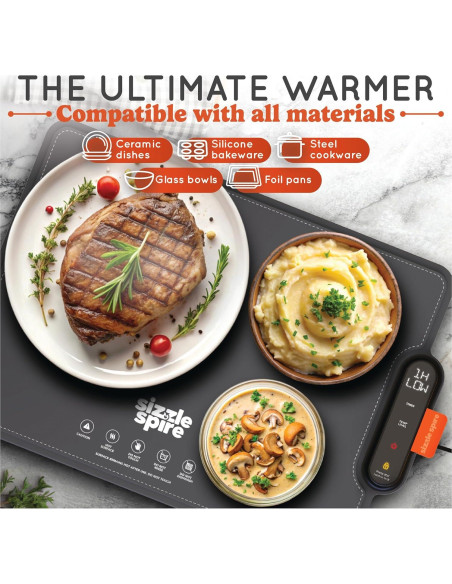 Bandeja Calentadora Eléctrica Sizzle Spire 2.28 kg 4 Temperaturas