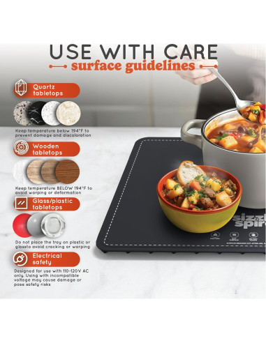 Bandeja Calentadora Eléctrica Sizzle Spire 2.28 kg 4 Temperaturas