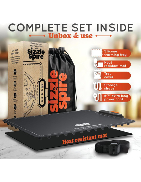 Bandeja Calentadora Eléctrica Sizzle Spire 2.28 kg 4 Temperaturas