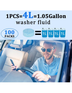 Tabletas Limpiaparabrisas Vigorder 100 Piezas - 1 Galón (3.785L) 2