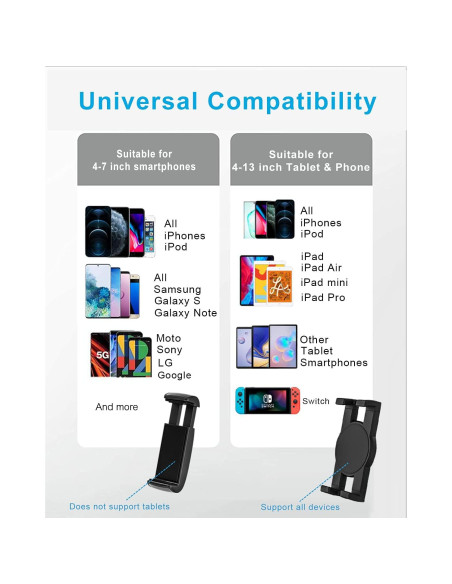 Soporte de Tablet y Teléfono para Coche Woleyi Doble Brazo 36cm