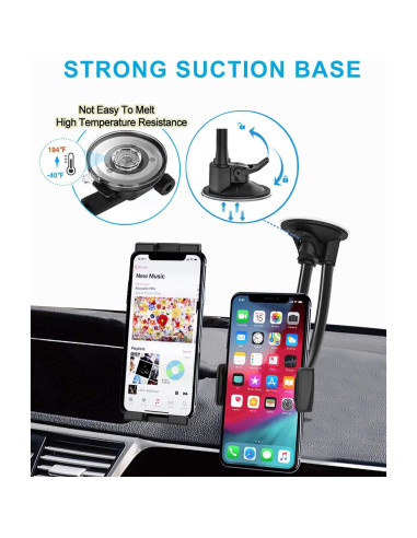 Soporte de Tablet y Teléfono para Coche Woleyi Doble Brazo 36cm