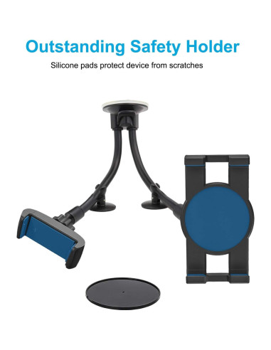 Soporte de Tablet y Teléfono para Coche Woleyi Doble Brazo 36cm