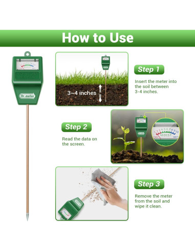 Medidor de Humedad de Suelo Dr.meter S10, Sin Baterías, Verde